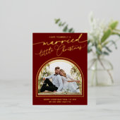 Folie Briefkaart voor huwelijkskerstbruiloft (Staand Voorkant)
