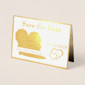 Folie bruid en bruidegom bruiloft save the date fo folie kaarten (Voorkant)