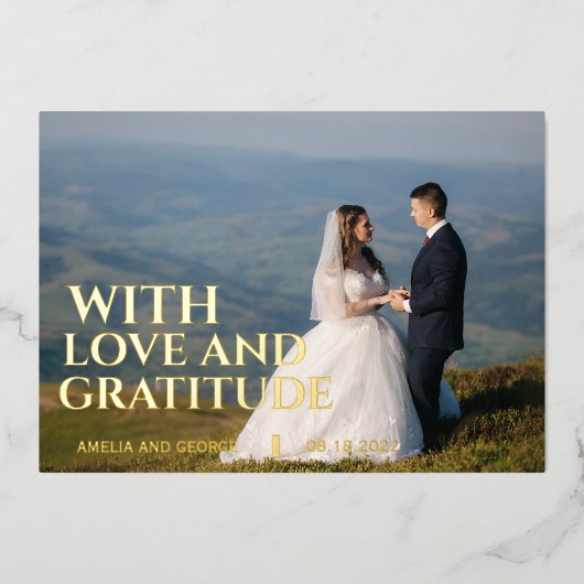 Folie bruiloft bedankt voor je kaart (Voorkant)