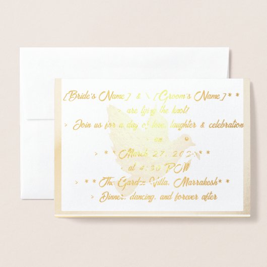 Folie bruiloft dank u kaart | Elegant bloemontwerp (Voorkant met envelop)