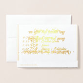 Folie bruiloft dank u kaart | Elegant bloemontwerp (Met envelop)