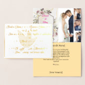 Folie bruiloft dank u kaart | Elegant bloemontwerp (Display)