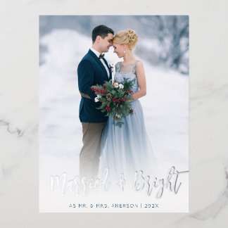 folie bruiloft met penseelhandschrift folie feestdagen briefkaart