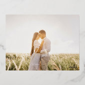 Folie Bruiloft Zwart Modern Invitation Folie Feestdagen Briefkaart (Achterkant)