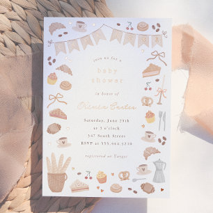 Folie Café Bebe Watercolor Baby Shower Uitnodiging