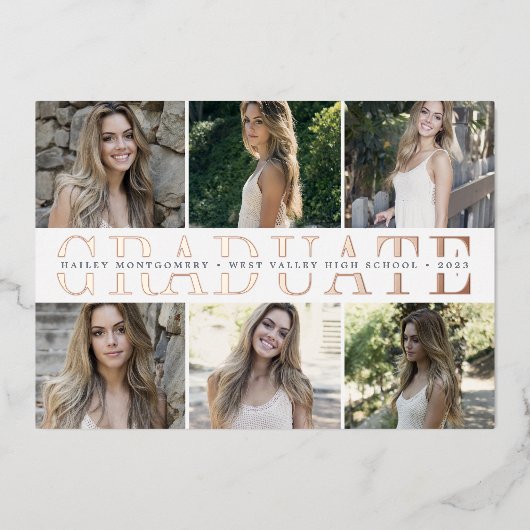 Folie Center Stripe | Aankondiging foto-Afstuderen (Voorkant)