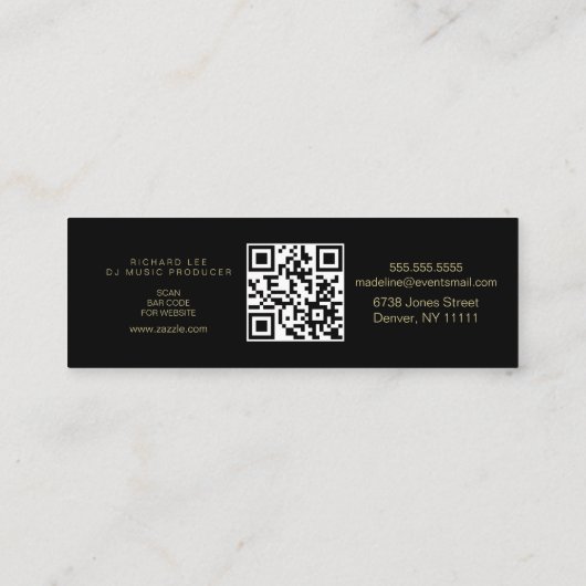 Folie chain Music Industry Producer DJ BLACK Mini Visitekaartje (Achterkant)