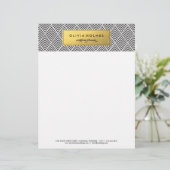 Folie Chevron Letterhead (zwart en goudfaux) Briefhoofd Ontwerp (Staand voorkant)