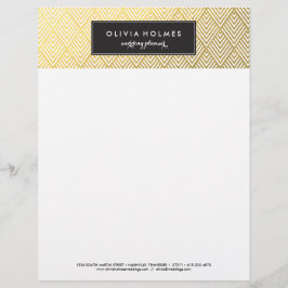 Folie Chevron Letterhead (zwart en goudfaux) Custom Briefhoofd