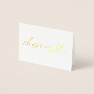 Folie Churros Voedsel Label Huwelijks Tafelkaart Kaarten