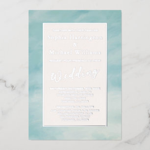 Folie Clouds & Sky Boho Serene Huwelijksuitnodigin Uitnodiging