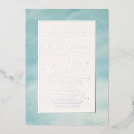Folie Clouds & Sky Boho Serene Huwelijksuitnodigin Uitnodiging