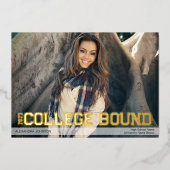 Folie College Bound Middelbare School Afstudeerber Uitnodiging (Voorkant)