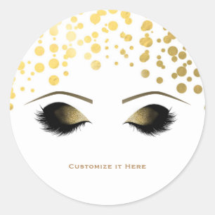 Folie Confetti Stippen Gold Makeup Eyelashes Ronde Sticker