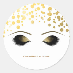 Folie Confetti Stippen Goud Make-up Wimpers Glamou Ronde Sticker