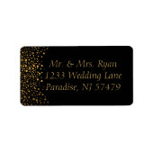 Folie Confetti Stippen voor zwarte en goudkleuren Etiket (Voorkant)