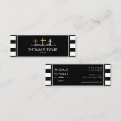 Folie Cross Trio Striped Religieuze Mini Visitekaartje (Voorkant / Achterkant)