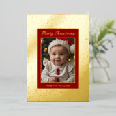 Folie Custom Baby Eerste Kerst Kaart Vakantie Luxe (Staand Voorkant)