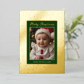 Folie Custom Baby Eerste Kerst Kaart Vakantie Luxe (Staand Voorkant)