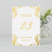 Folie Damask 5x7 Tafel Nummers Kaart (Staand Voorkant)