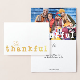 Folie Dankbaar esdoornblad Thanksgiving Groet Folie Kaarten