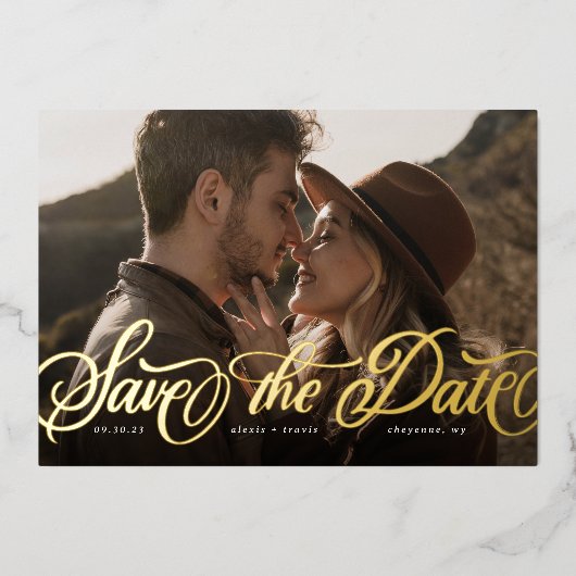 Folie De datumuitnodiging opslaan Folie Uitnodiging (Voorkant)