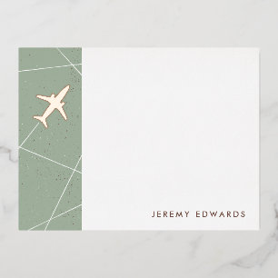 Folie De Jet Set Travel Stationery Card - Mint Folie Uitnodiging Briefkaart