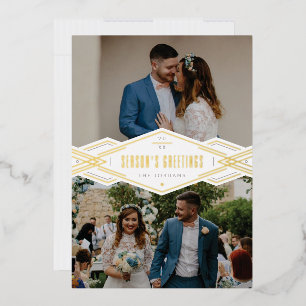 Folie Deco Band 2-Photo Holiday Kaart - Wit