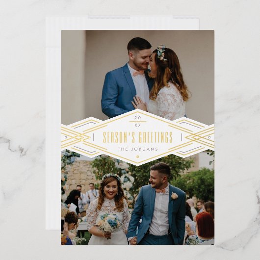 Folie Deco Band 2-Photo Holiday Kaart - Wit (Envelop)