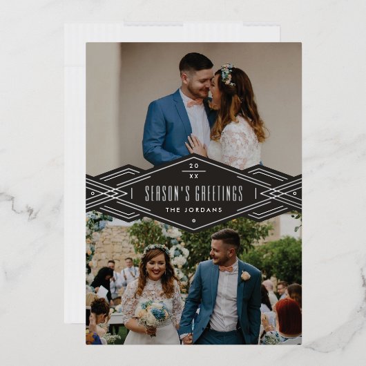 Folie Deco Band 2-Photo Holiday Kaart - zwart (Envelop)