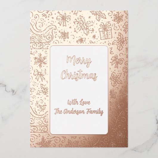 Folie Doodle Christmas Sleigh Pattern Folie Feestdagenkaart (Voorkant)