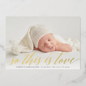 Folie dus dit is liefdesfoto-kondiging folie uitnodiging (Voorkant)