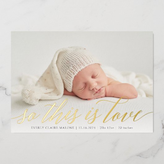 Folie dus dit is liefdesfoto-kondiging folie uitnodiging (Voorkant)