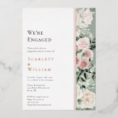 FOLIE Dusty Roos Gold  foto We zijn verloofd Folie Uitnodiging (Voorkant)