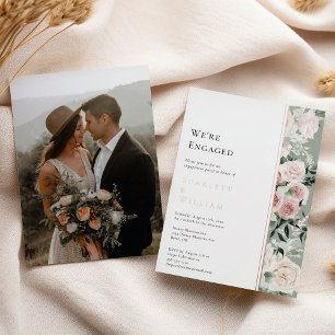 FOLIE Dusty Roos Gold  foto We zijn verloofd Folie Uitnodiging