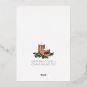 FOLIE Eenvoudig Classic Christmas White Baby showe Folie Uitnodiging (Achterkant)