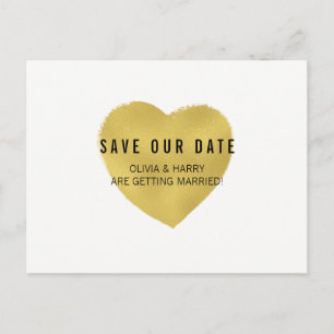 Folie Effect Gouden Hart   Het Briefkaart Datum op
