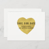 Folie Effect Gouden Hart | Het Briefkaart Datum op (Voorkant / Achterkant)