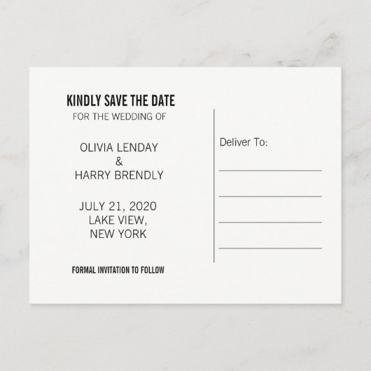 Folie Effect Gouden Hart | Het Briefkaart Datum op (Achterkant)