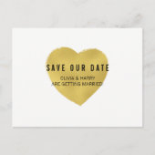 Folie Effect Gouden Hart | Het Briefkaart Datum op (Voorkant)