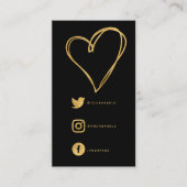 Folie - effect hart en sociale banden zwarte dank informatiekaartje (Voorkant)
