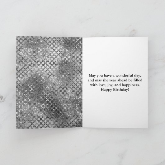 Folie Elegant Black en Silver Circles Kaart (Binnen)