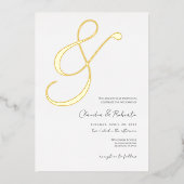 (Folie '&') Elegant minimalist Wedding Invite Folie Uitnodiging (Voorkant)