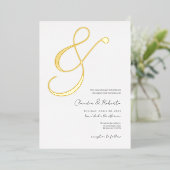 (Folie '&') Elegant minimalist Wedding Invite Folie Uitnodiging (Staand Voorkant)