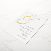 (Folie '&') Elegant minimalist Wedding Invite Folie Uitnodiging (Gedraaid)
