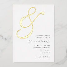 (Folie '&') Elegante Minimalistische Trouw Uitnodi