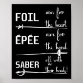 Folie Epee Saber Definition Fencing Poster (Voorkant)