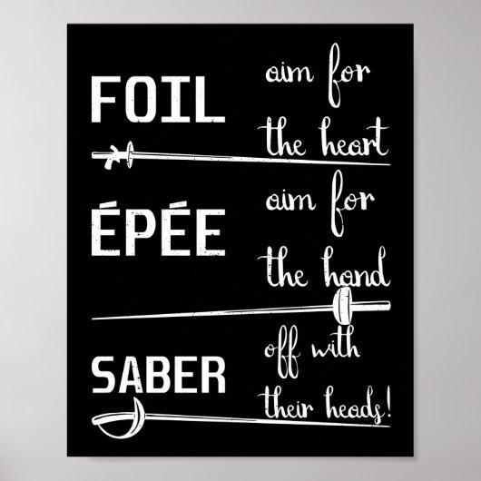 Folie Epee Saber Definition Fencing Poster (Voorkant)