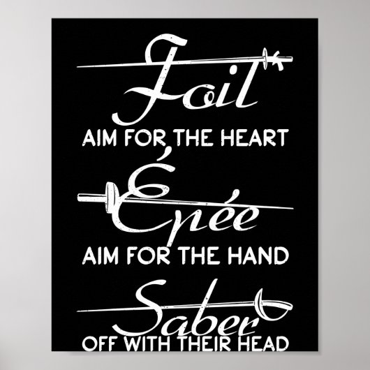 Folie Epee Saber-omheining Sword Definition Fencer Poster (Voorkant)