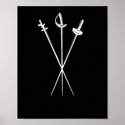folie epee saber swords fencing sword poster (Voorkant)